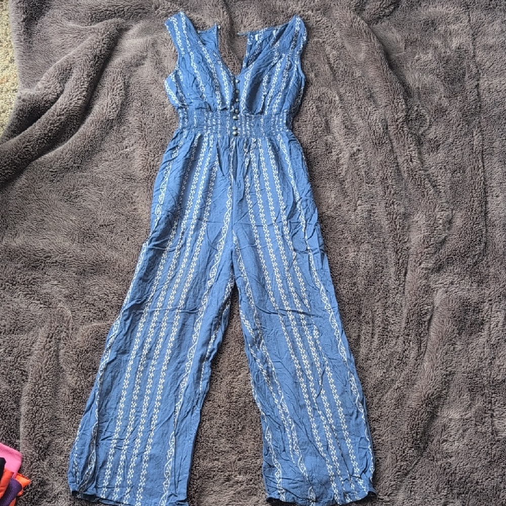 Blue Sleeveless Jumpsuit - Picture 1 of 2